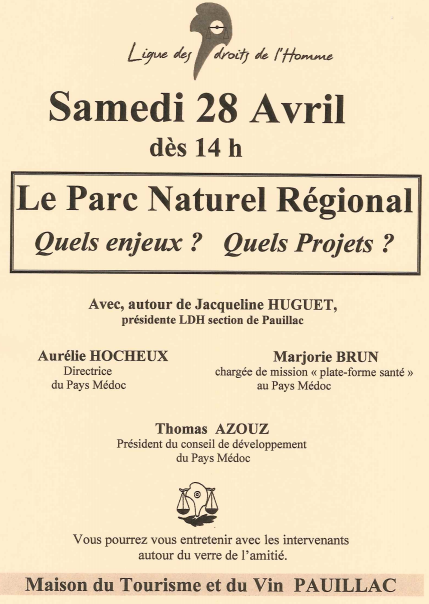 Conférence-débat sur le projet de Parc naturel régional Médoc