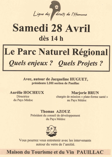 Confrence-dbat sur le projet de Parc naturel rgional Mdoc